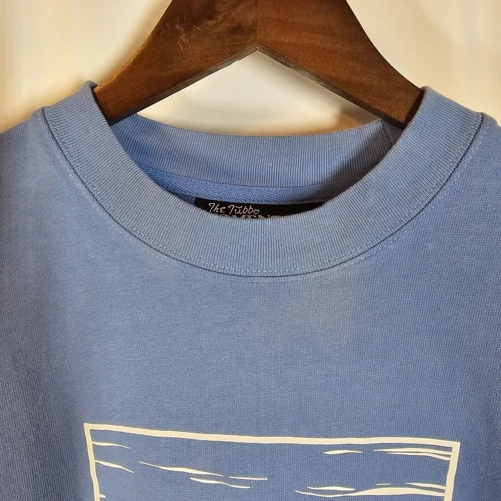 The Tubbo Moment Benson By The Sea Duck Long Crew‎ Shirt Graphic Blue Cotton L